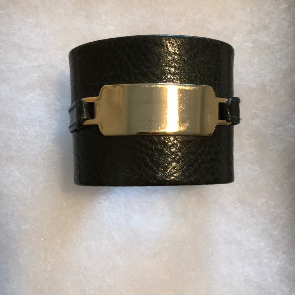 Dark Green Leather Cuff - Never Worn!!
